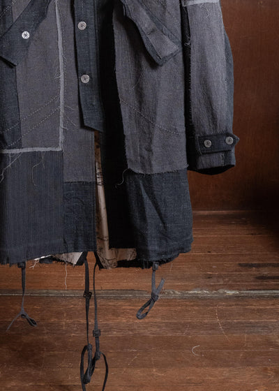 Professor.E HAND-TATTERED EDGES PARKA GREY 26FW-FM-LC-02