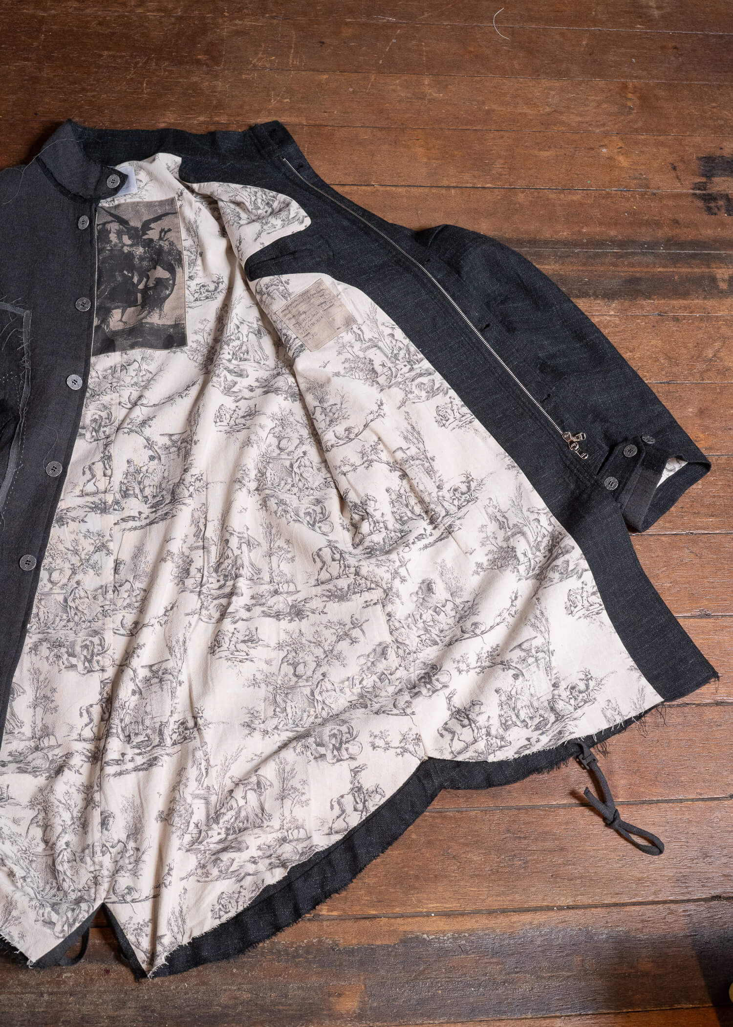 Professor.E HAND-TATTERED EDGES PARKA GREY 26FW-FM-LC-02
