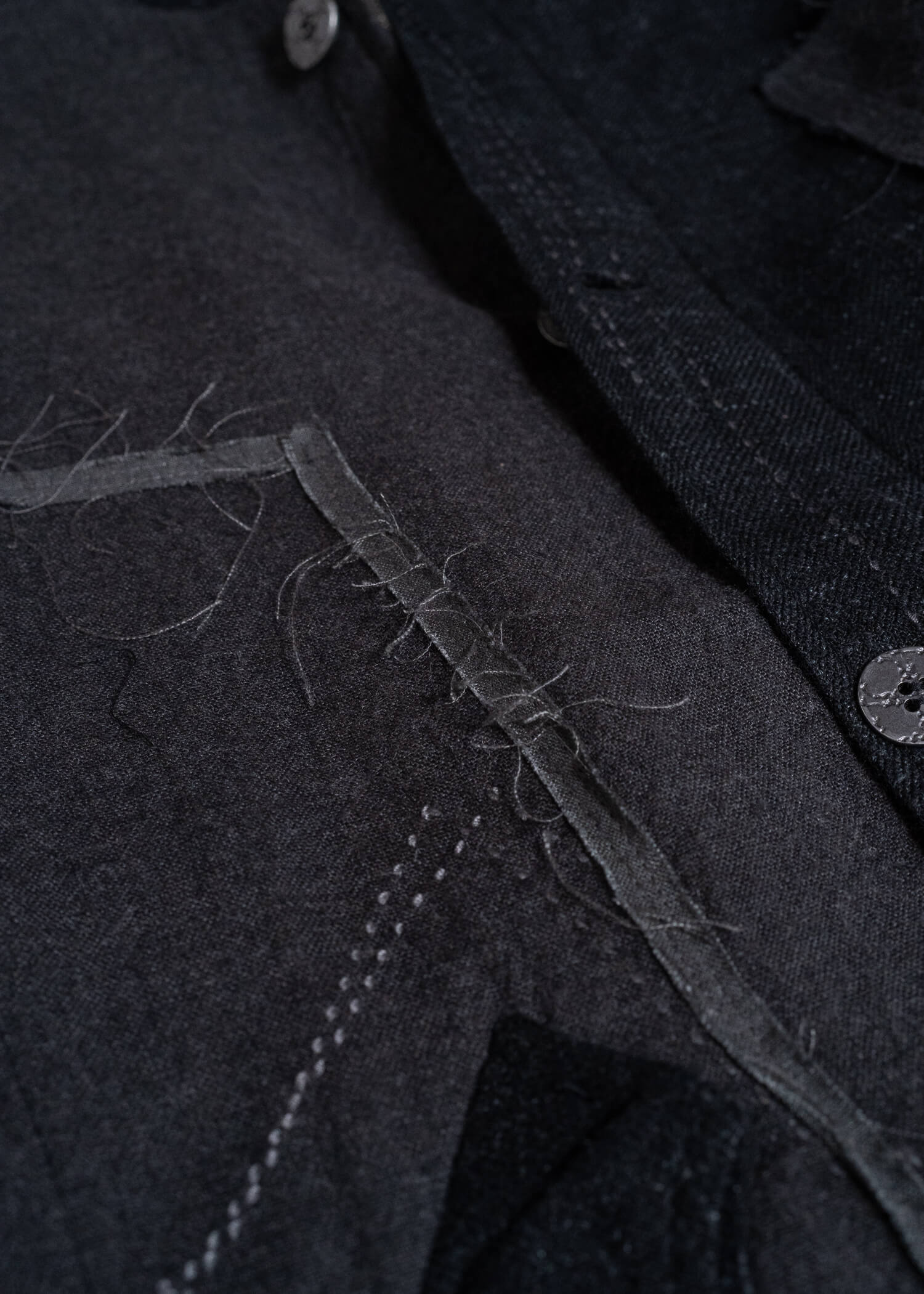 Professor.E HAND-TATTERED EDGES PARKA GREY 26FW-FM-LC-02