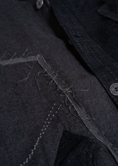 Professor.E HAND-TATTERED EDGES PARKA GREY 26FW-FM-LC-02
