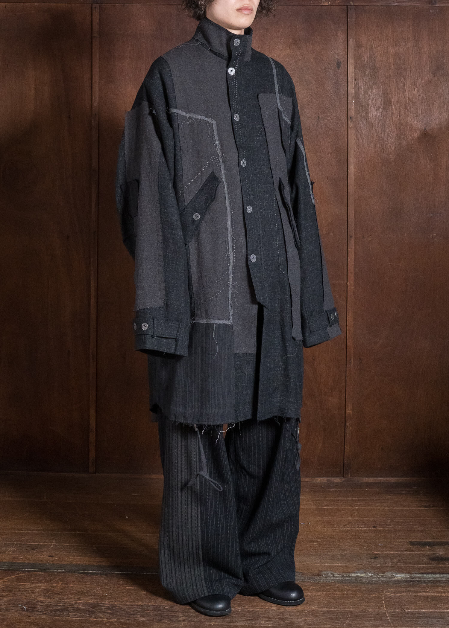 Professor.E HAND-TATTERED EDGES PARKA GREY 26FW-FM-LC-02