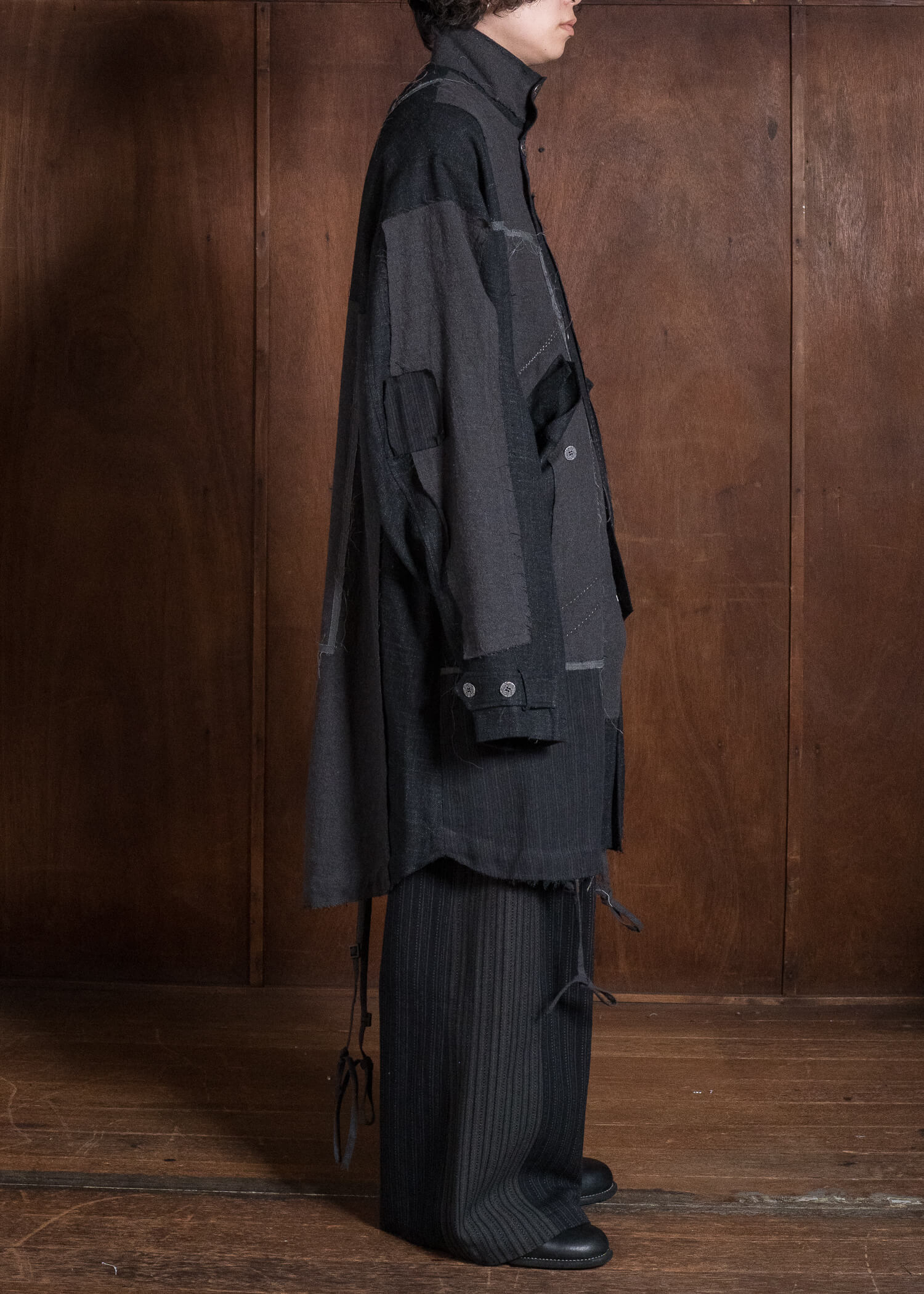Professor.E HAND-TATTERED EDGES PARKA GREY 26FW-FM-LC-02