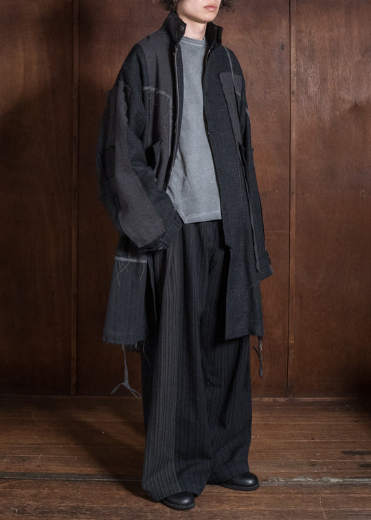 Professor.E HAND-TATTERED EDGES PARKA GREY 26FW-FM-LC-02