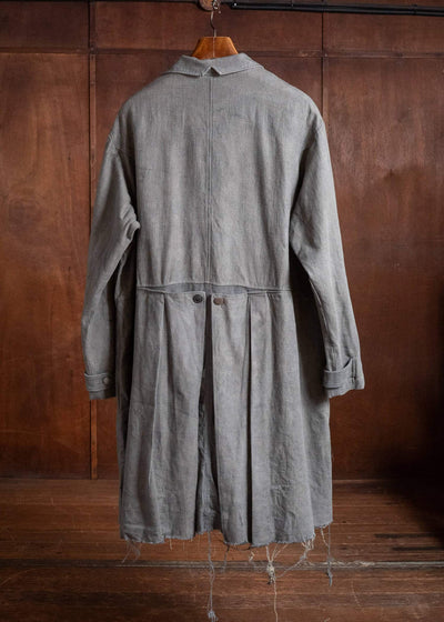 Professor.E DOUBLE BREASTED LONG COAT NATURAL DYED GREY 26FW-FM-LC-03