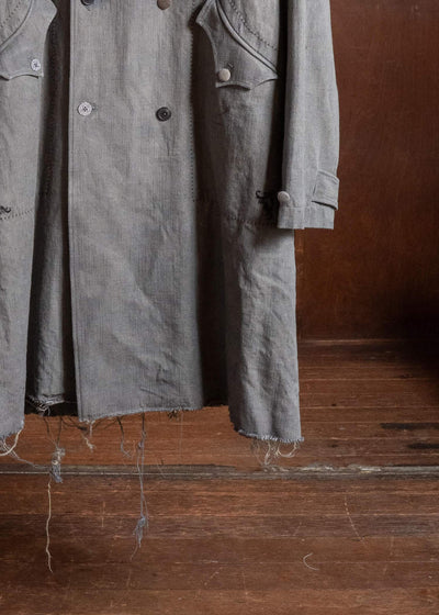 Professor.E DOUBLE BREASTED LONG COAT NATURAL DYED GREY 26FW-FM-LC-03