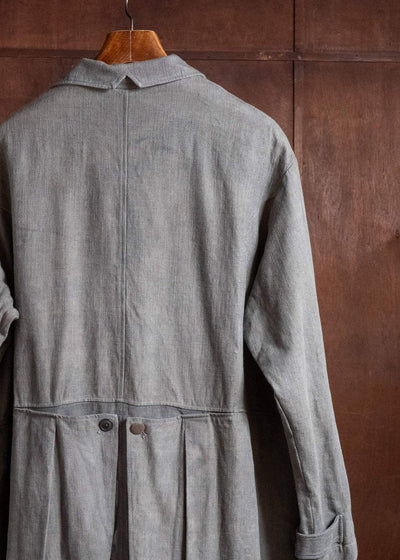 Professor.E DOUBLE BREASTED LONG COAT NATURAL DYED GREY 26FW-FM-LC-03