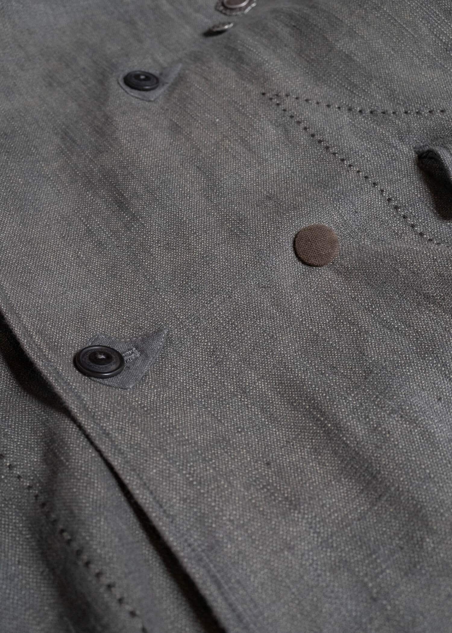 Professor.E DOUBLE BREASTED LONG COAT NATURAL DYED GREY 26FW-FM-LC-03