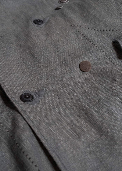 Professor.E DOUBLE BREASTED LONG COAT NATURAL DYED GREY 26FW-FM-LC-03