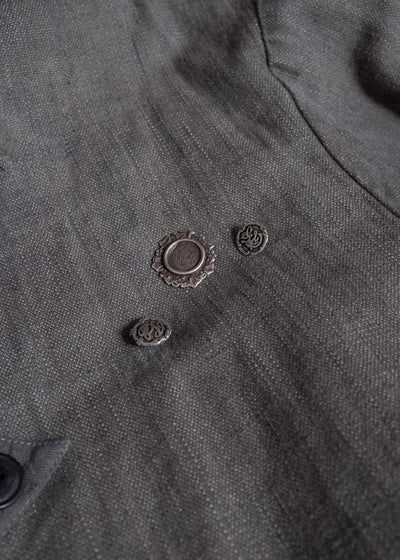 Professor.E DOUBLE BREASTED LONG COAT NATURAL DYED GREY 26FW-FM-LC-03