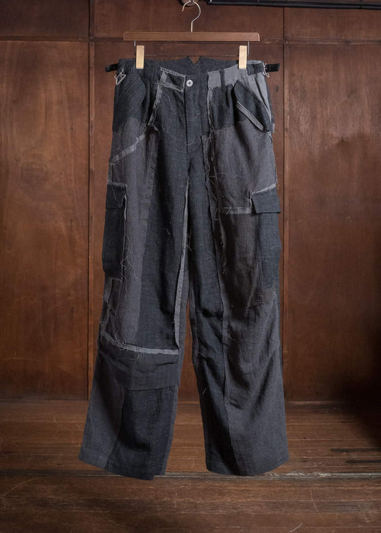 Professor.E HAND-TATTERED EDGES CARGO GREY 26FW-FM-TRL-02