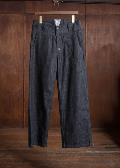 Professor.E EMBROIDERED BUCKLEBACK BLACK 26FW-FM-TRL-04