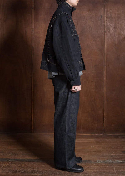 Professor.E EMBROIDERED BUCKLEBACK BLACK 26FW-FM-TRL-04