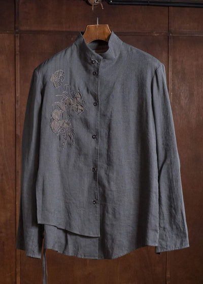 Professor.E HAND-SEWN CARVED LAYER SHIRT GREY 26FW-WN-FM-LSH-01