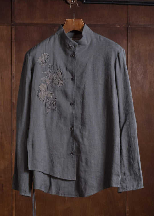 Professor.E HAND-SEWN CARVED LAYER SHIRT GREY 26FW-WN-FM-LSH-01