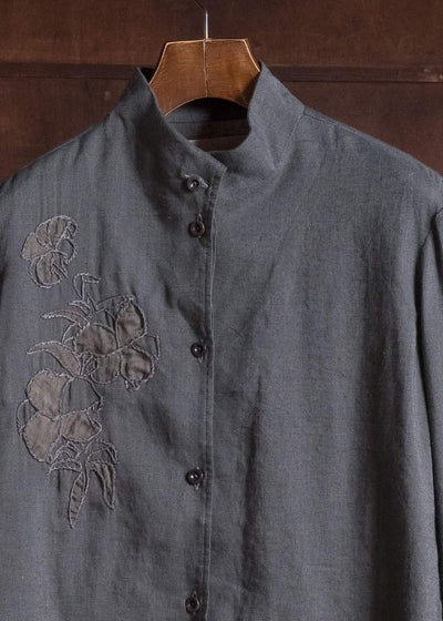 Professor.E HAND-SEWN CARVED LAYER SHIRT GREY 26FW-WN-FM-LSH-01