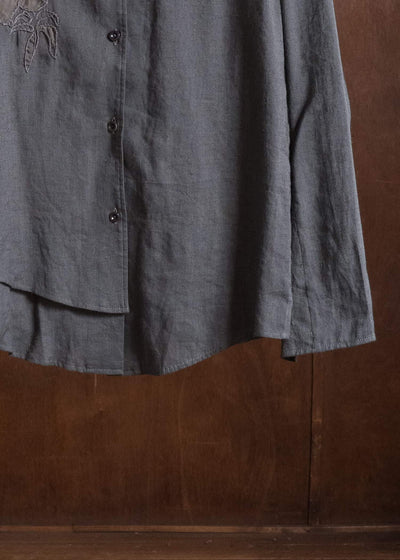 Professor.E HAND-SEWN CARVED LAYER SHIRT GREY 26FW-WN-FM-LSH-01