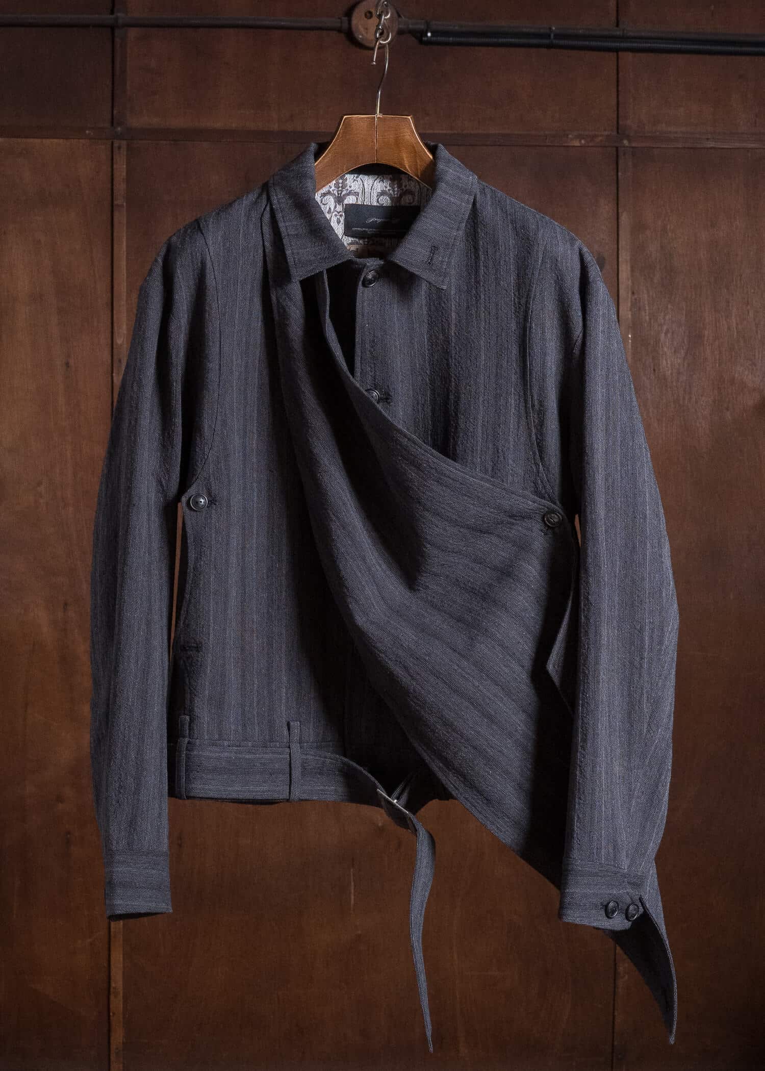 Professor.E DRAPE SCARF CROPPED JKT GREY 26FW-PE-JKT-08