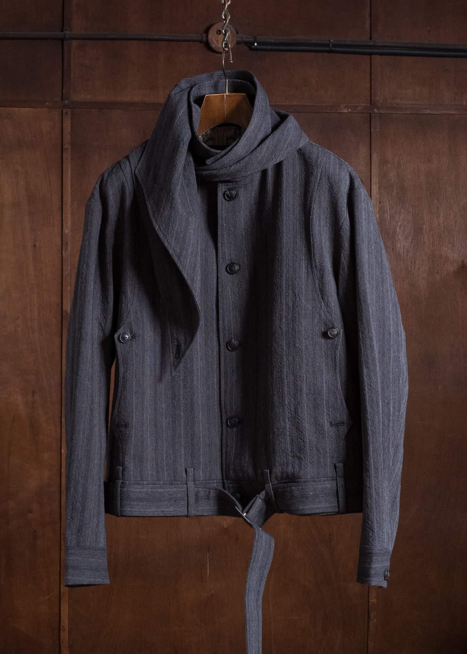 Professor.E DRAPE SCARF CROPPED JKT GREY 26FW-PE-JKT-08
