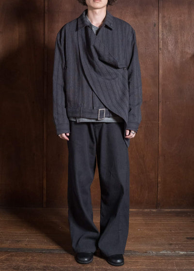 Professor.E DRAPE SCARF CROPPED JKT GREY 26FW-PE-JKT-08