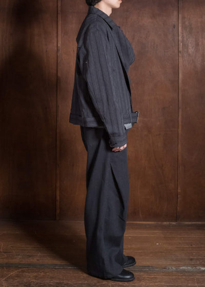 Professor.E DRAPE SCARF CROPPED JKT GREY 26FW-PE-JKT-08