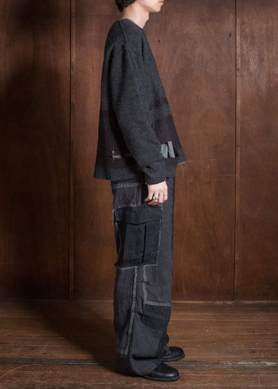 Professor.E HAND-TATTERED EDGES CARGO GREY 26FW-FM-TRL-02