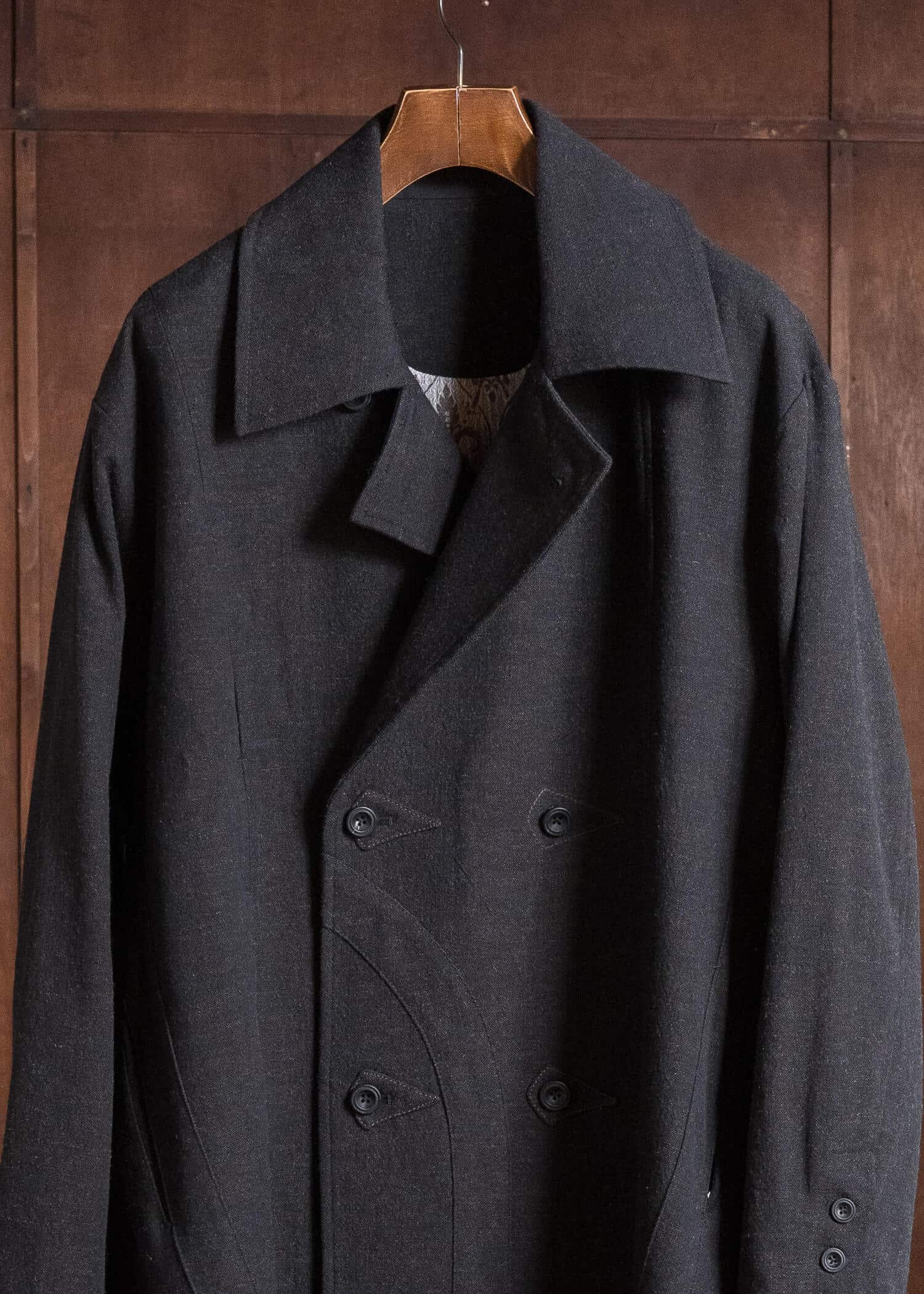 Professor.E TAILORED DB TRENCH BLACK 26FW-PE-LC-03