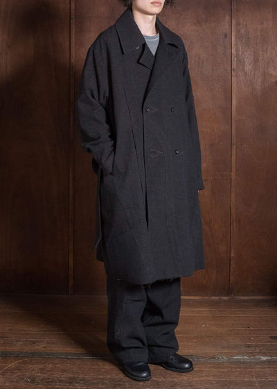 Professor.E TAILORED DB TRENCH BLACK 26FW-PE-LC-03