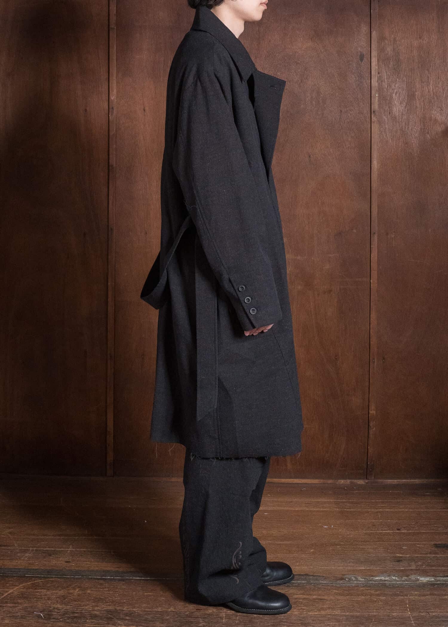 Professor.E TAILORED DB TRENCH BLACK 26FW-PE-LC-03