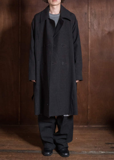 Professor.E TAILORED DB TRENCH BLACK 26FW-PE-LC-03