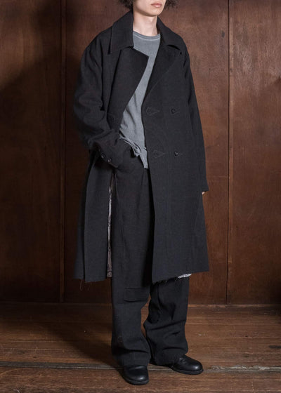 Professor.E TAILORED DB TRENCH BLACK 26FW-PE-LC-03