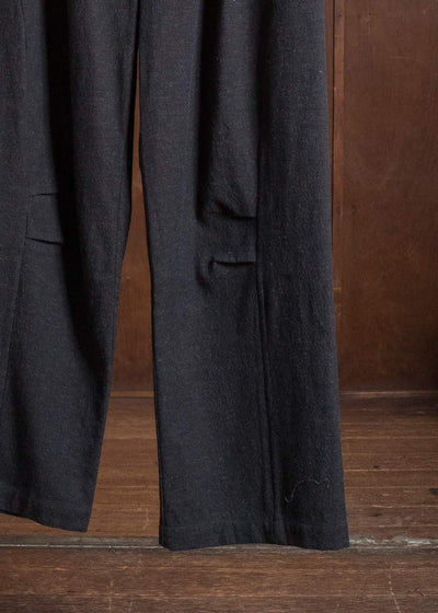 Professor.E EMBROIDERED OVERSLOCK TROUSERS BLACK 26FW-PE-TRL-03