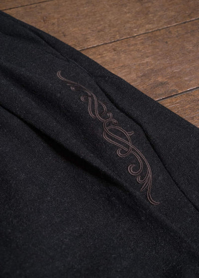 Professor.E EMBROIDERED OVERSLOCK TROUSERS BLACK 26FW-PE-TRL-03