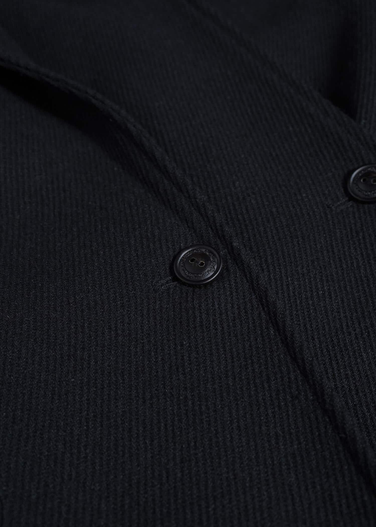 Professor.E RAW-EDGE DOUBLE-COLLAR LONG COAT BLACK 26FW-WN-LC-01