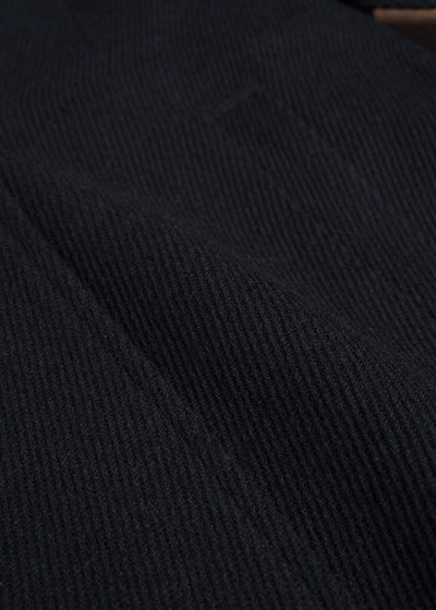 Professor.E RAW-EDGE DOUBLE-COLLAR LONG COAT BLACK 26FW-WN-LC-01