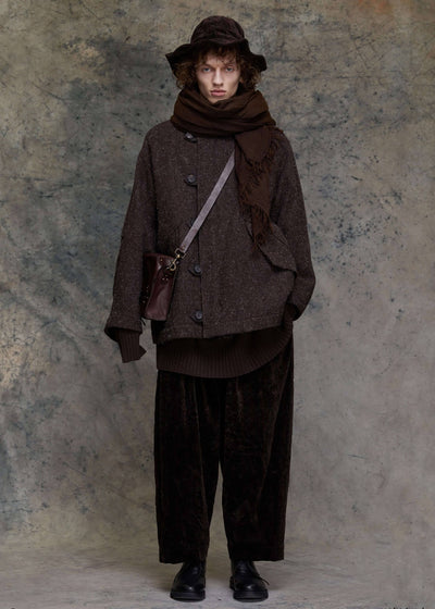 ZIGGY CHEN PLEATED DROP CROTCH TROUSERS