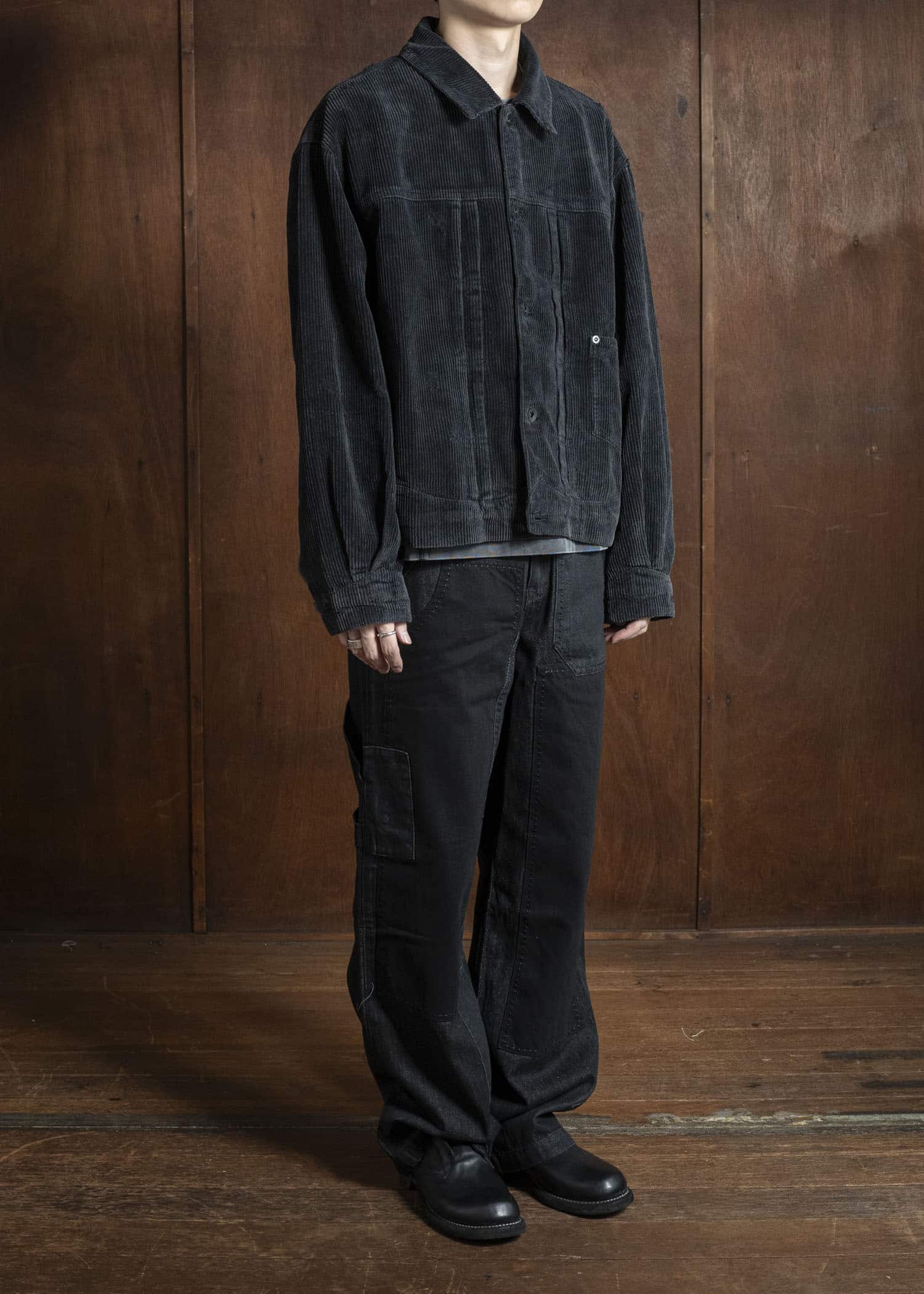 Professor.E AGED CORDUROY JKT AGED BLACK 25FW-PE-JKT-08