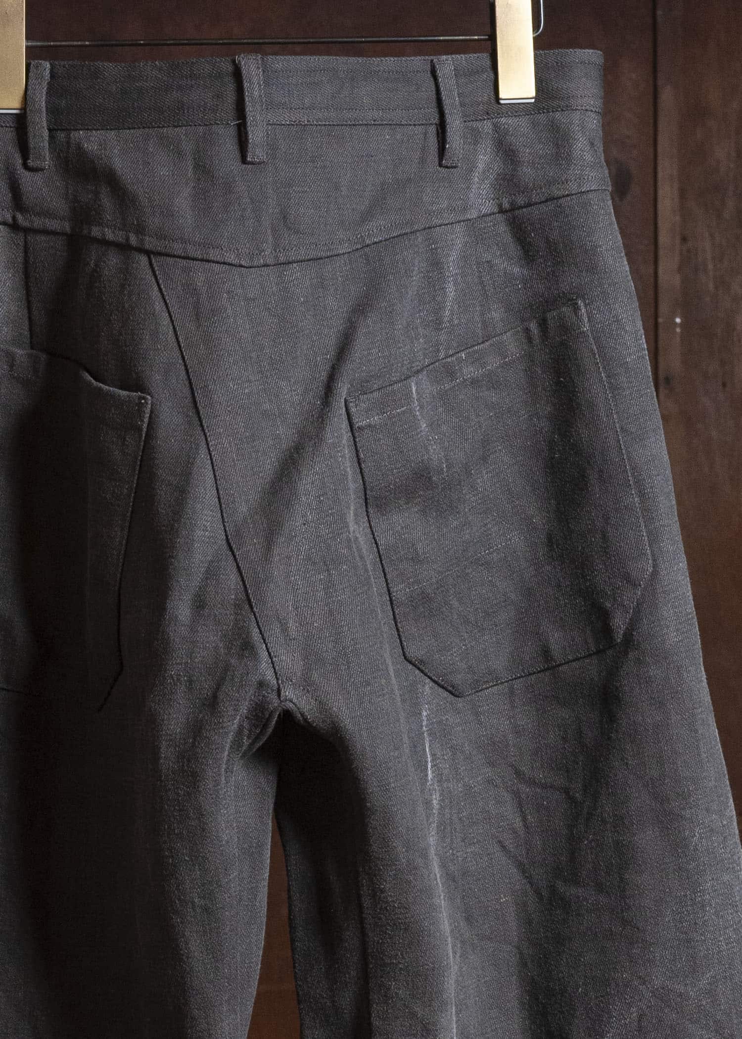 JAN-JAN VAN ESSCHE TROUSERS#90 OVERSIZED 6-POCKET DENIM WITH DRAWSTRING INSIDE Cotton Hemp Denim | Sumi Kakishibu