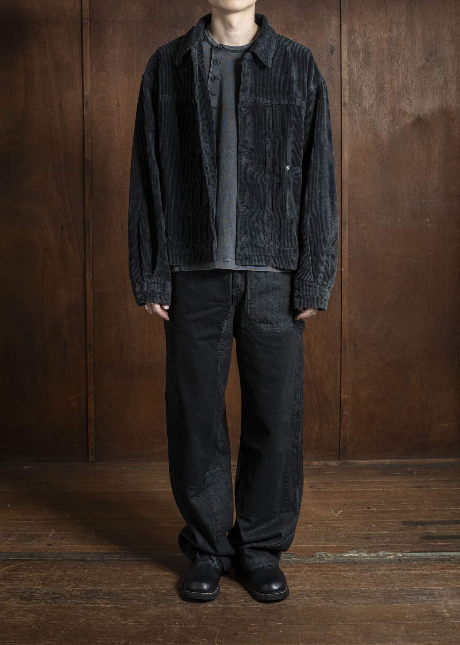 Professor.E AGED CORDUROY JKT AGED BLACK 25FW-PE-JKT-08