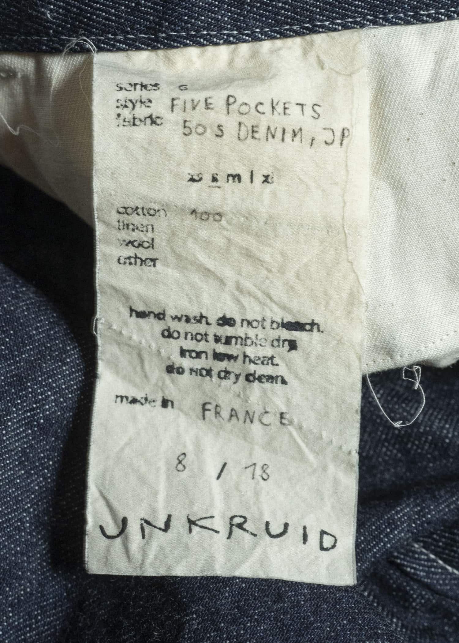 unkruid five pockets 50s denim