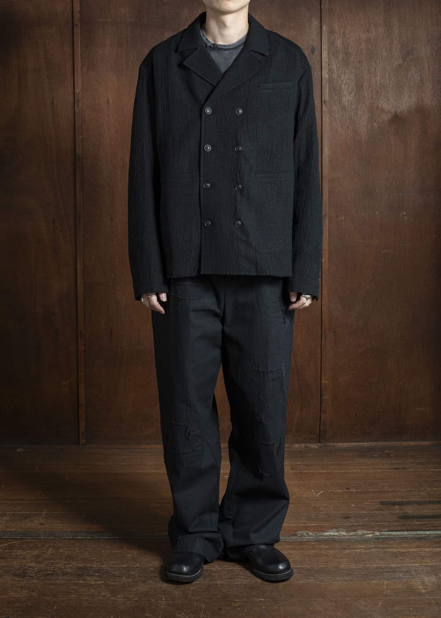 Professor.E DOUBLE BREASTED BLAZER BLACK 25FW-PE-JKT-09