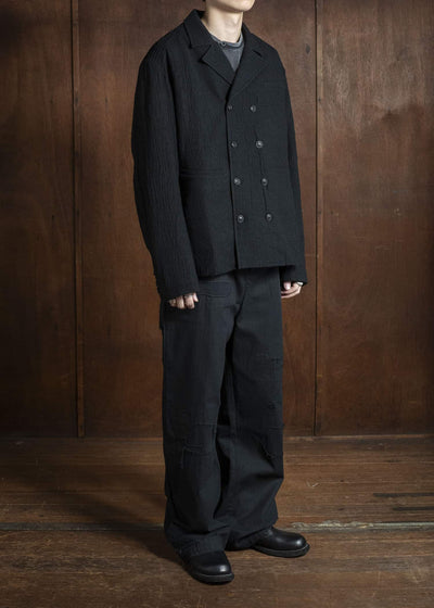 Professor.E DISTRESSED WORK PANTS BLACK 25FW-PE-TRL-02