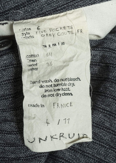 unkruid five pockets grey coutil