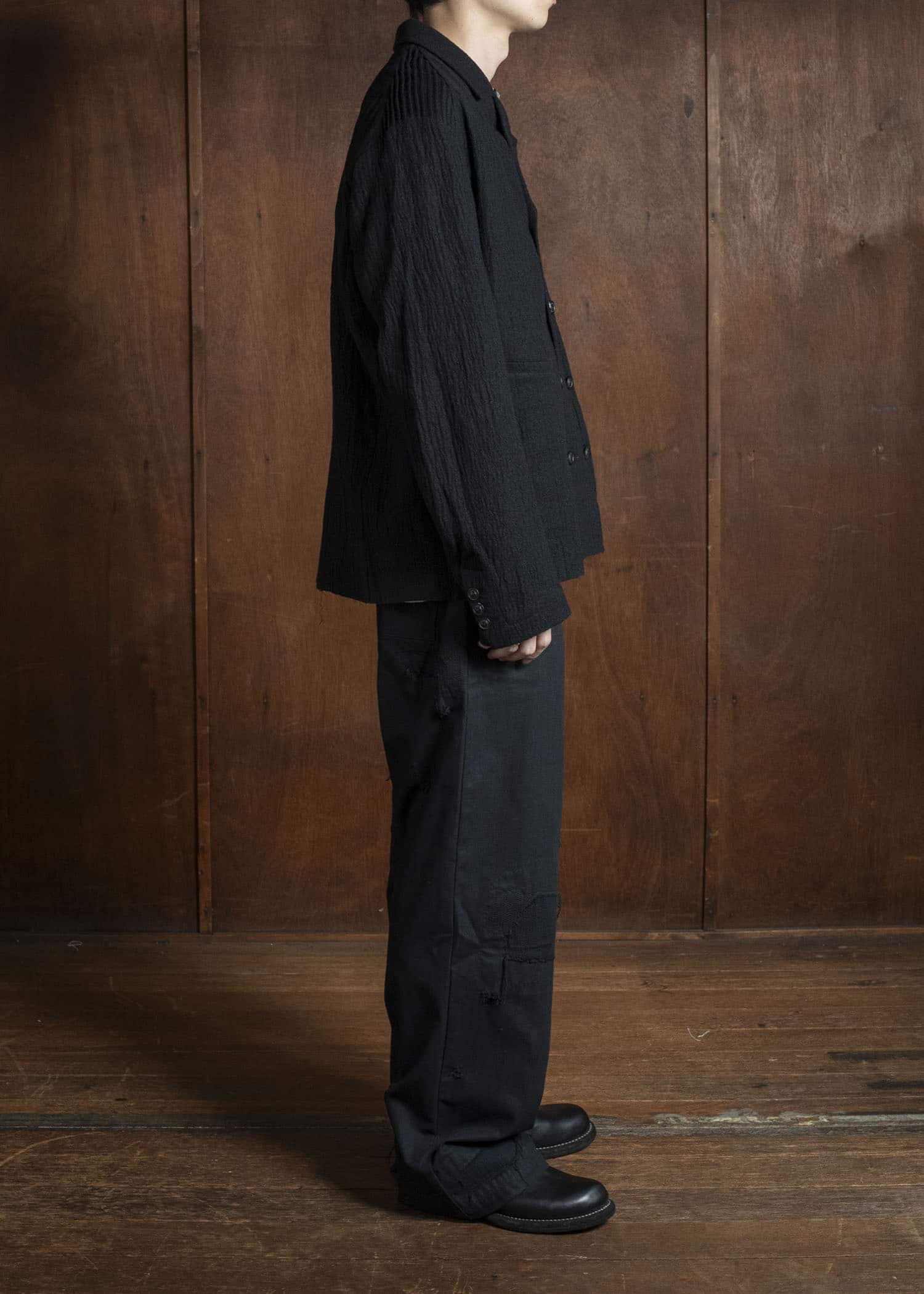 Professor.E DISTRESSED WORK PANTS BLACK 25FW-PE-TRL-02