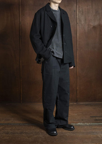 Professor.E DISTRESSED WORK PANTS BLACK 25FW-PE-TRL-02