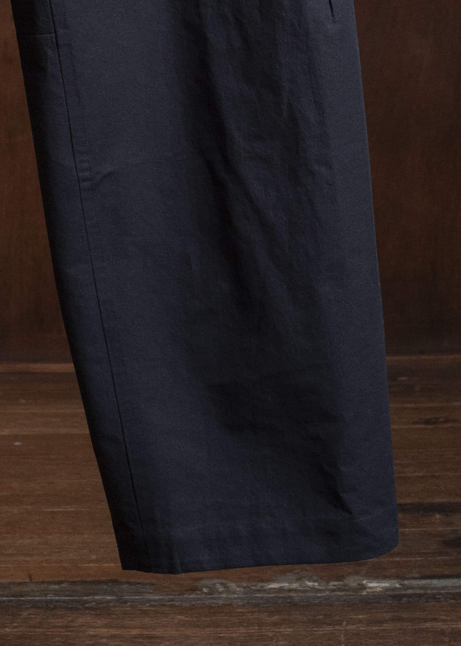 JAN-JAN VAN ESSCHE TROUSERS#90 OVERSIZED 6-POCKET DENIM WITH DRAWSTRING INSIDE | CO PAPER FINE TWILL Black