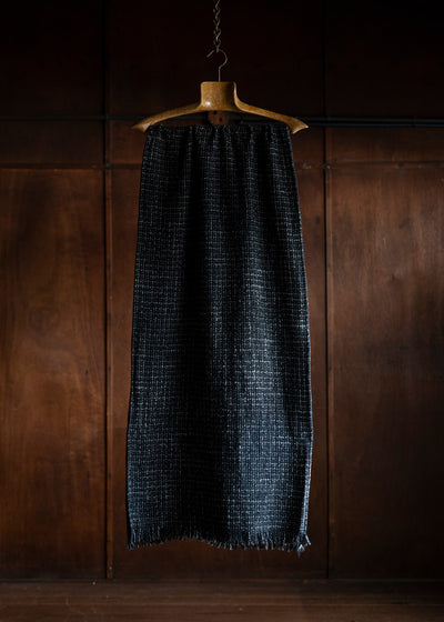 ZIIIN HOME SPUN WOOL SCARF / BLACK