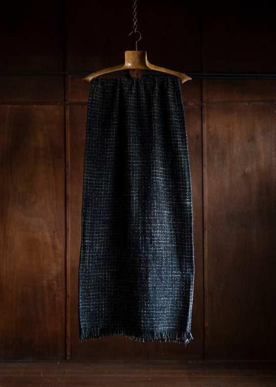 ZIIIN HOME SPUN WOOL SCARF / BLACK