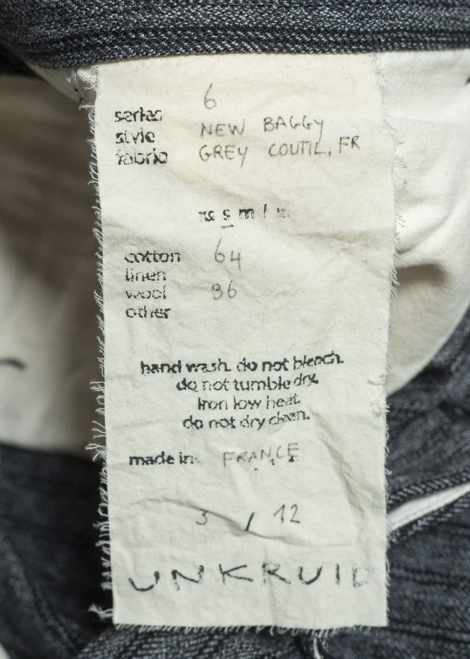 unkruid new baggy grey coutil