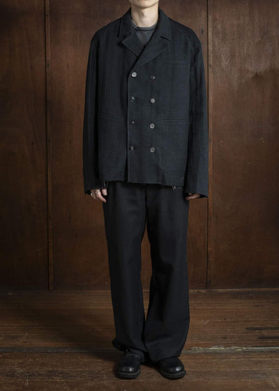 Professor.E 0222/ DOUBLE BREASTED BLAZER BLACK 25FW-PE-FM-16