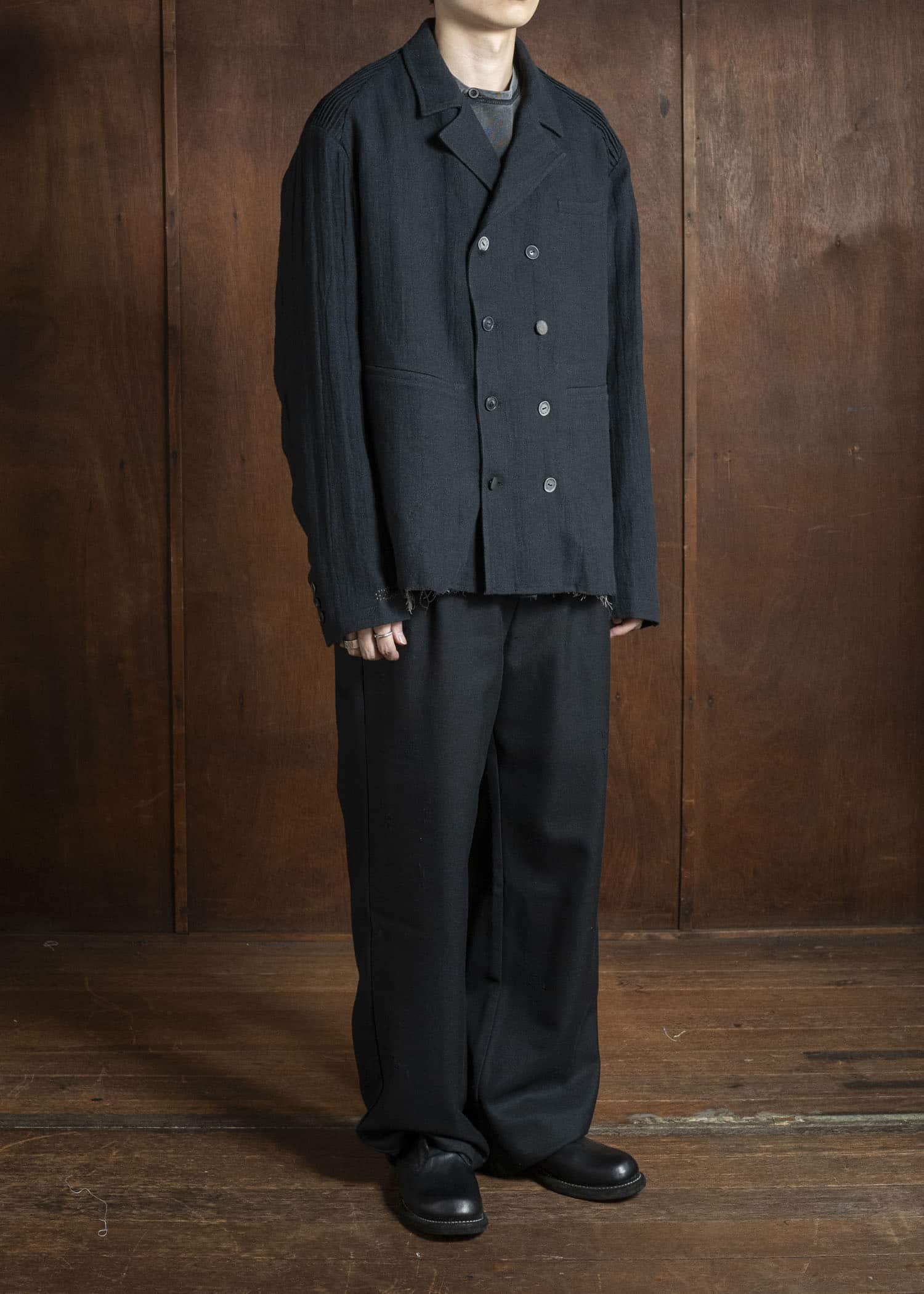 Professor.E 0222/ DOUBLE BREASTED BLAZER BLACK 25FW-PE-FM-16